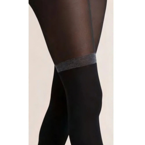 Sheertex Silver Lining Half & Half Sheer Tights - Picture 4 of 8